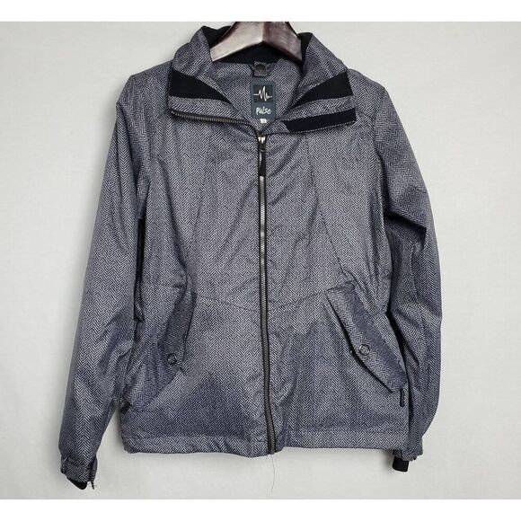 Pulse Small Herringbone Gray/Black detacable Hooded Jacket - Picture 1 of 13